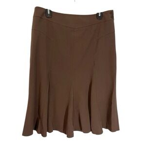 Lena Gabrielle New York 10 Brown Fit & Flare Skirt 90's Y2K Hippie Flowy Classic